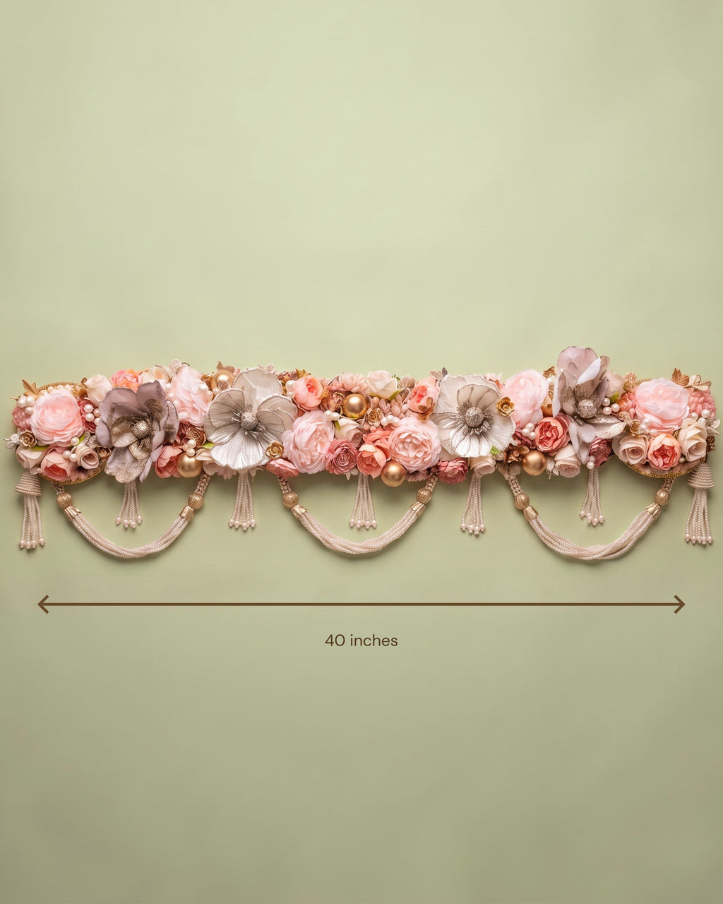 Blush Pearl Floral Bandanwar