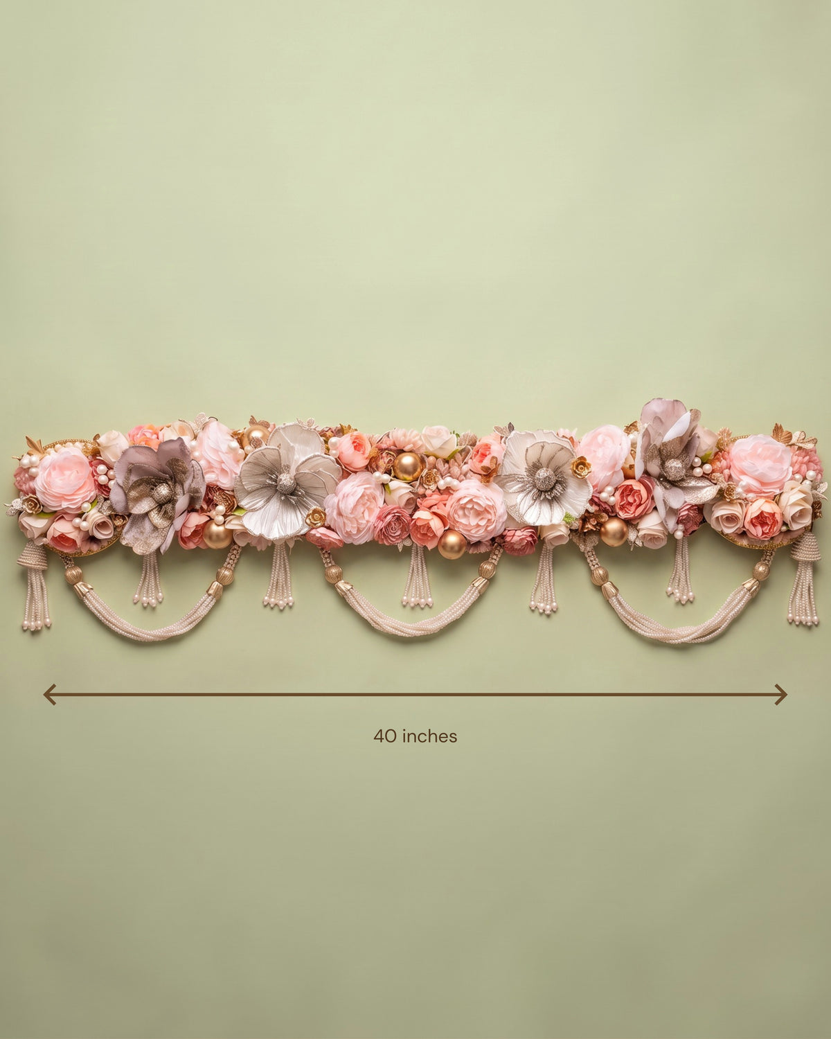 Blush Pearl Floral Bandanwar
