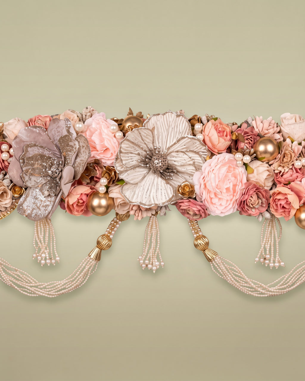Blush Pearl Floral Bandanwar