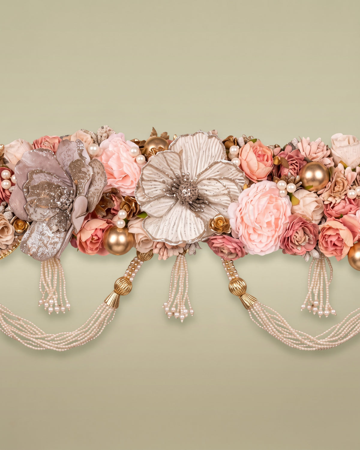 Blush Pearl Floral Bandanwar