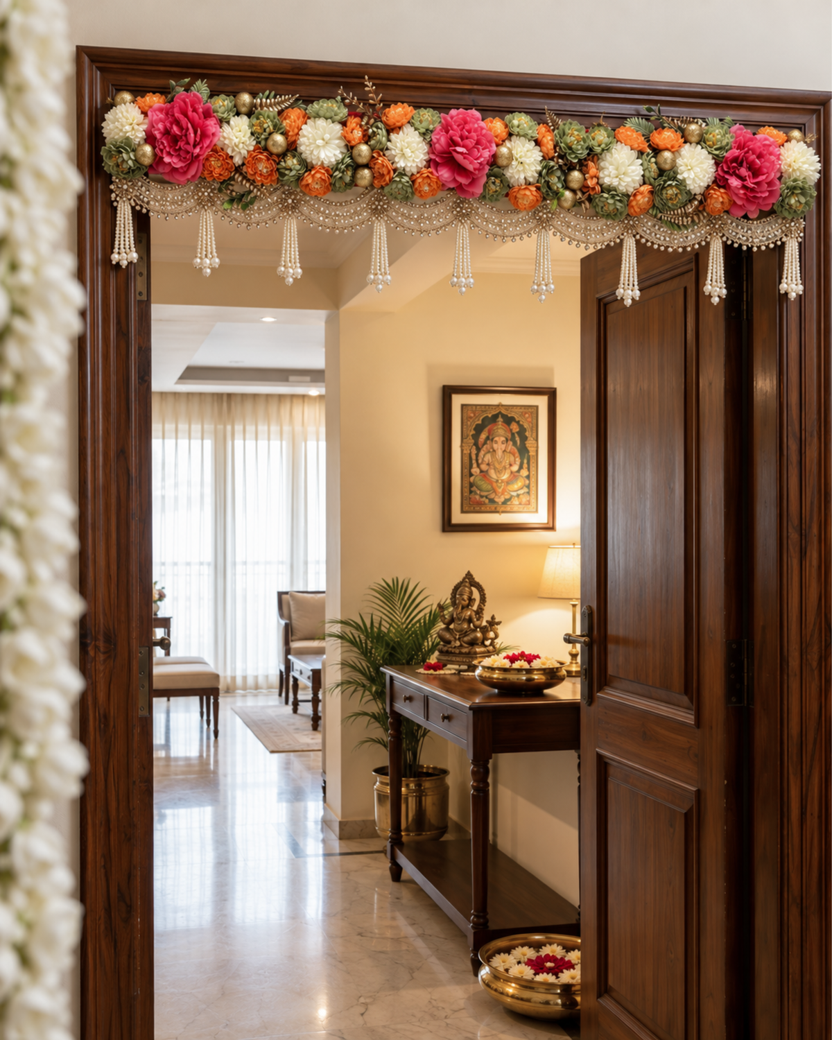 Floral Pearl Bandanwar