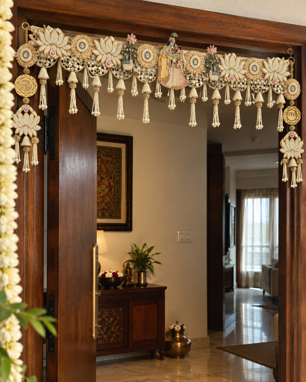 Pichwai look  Bandanwar with  subh labh hanging