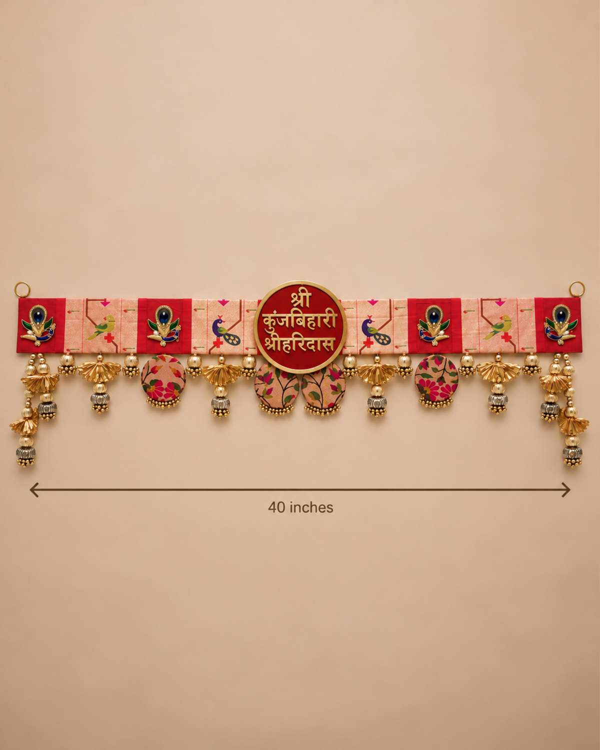 Paithani Shree Krishna Bandanwar with Side Hangings