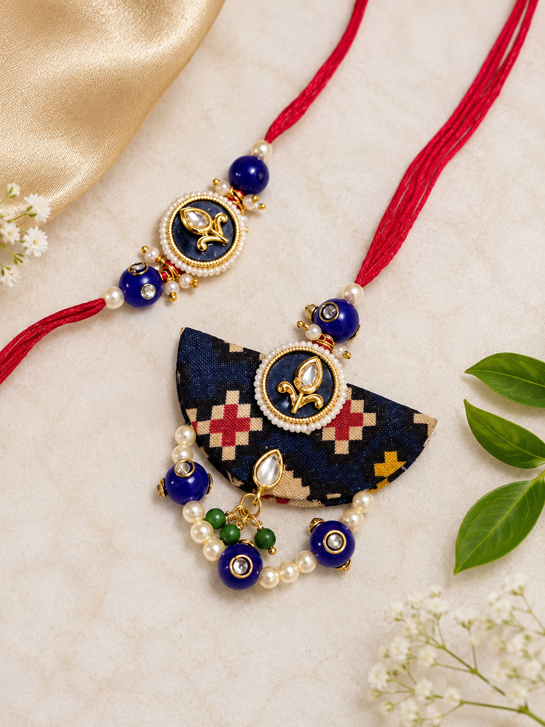 Blue Designer Rakhi Set
