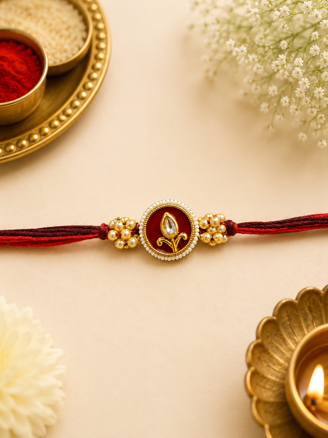 Kundan Stone Designer Rakhi