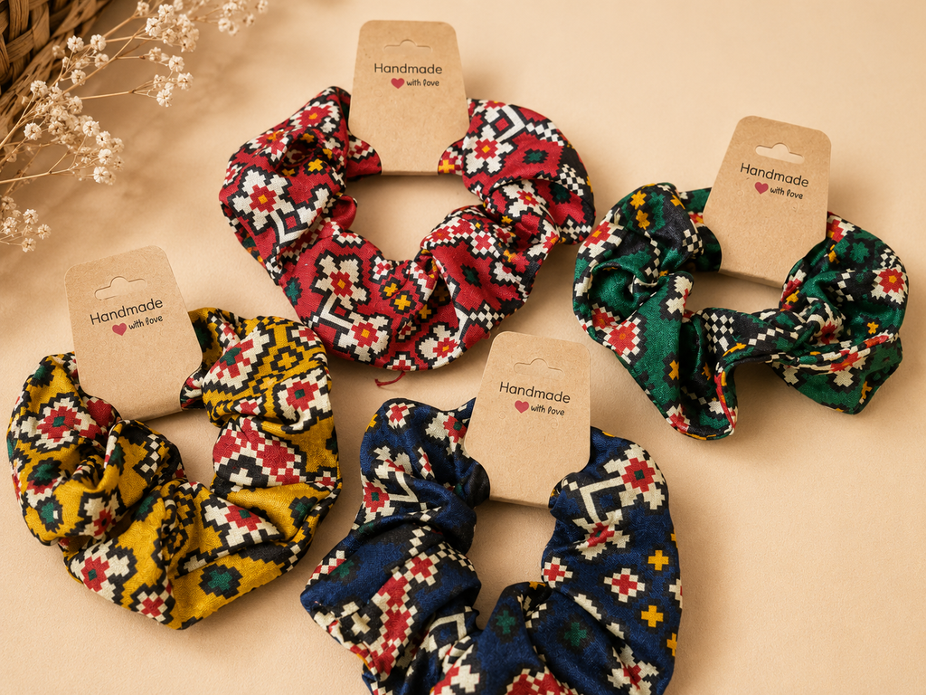 Handcrafted Patola Scrunchies