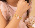 Kids Pink Flower Charm Bracelet