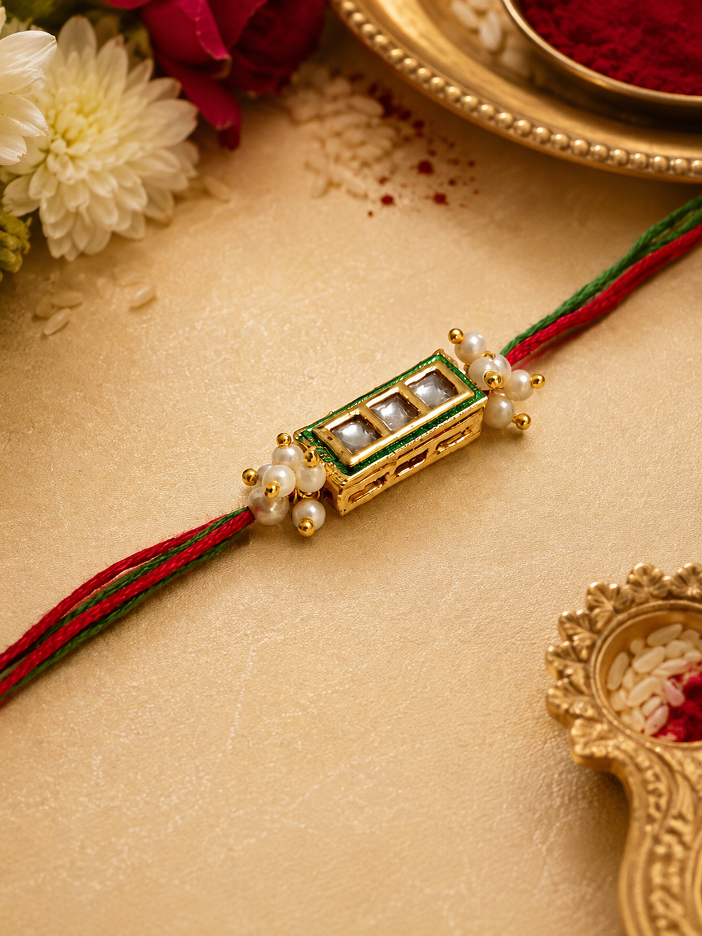 Green Stone Designer Rakhi