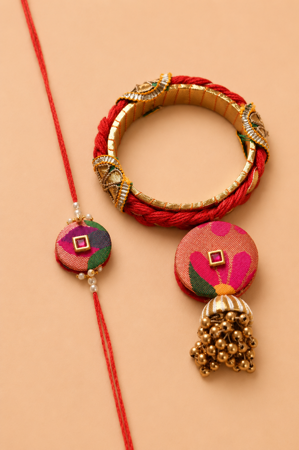 Paithani Rakhi Set