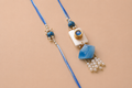 Floral Blue Rakhi Set
