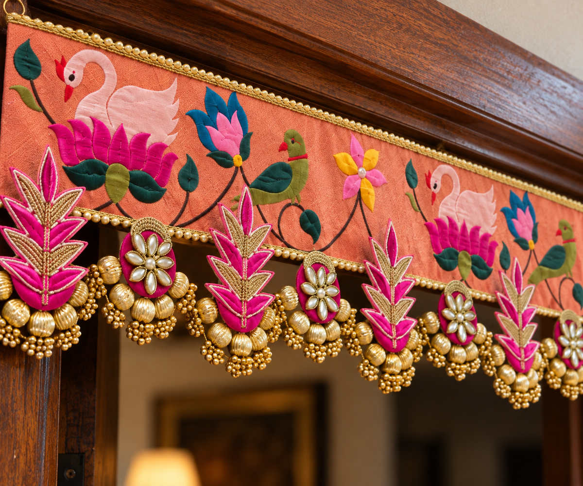 Peacock & Lotus Paithani Bandanwar