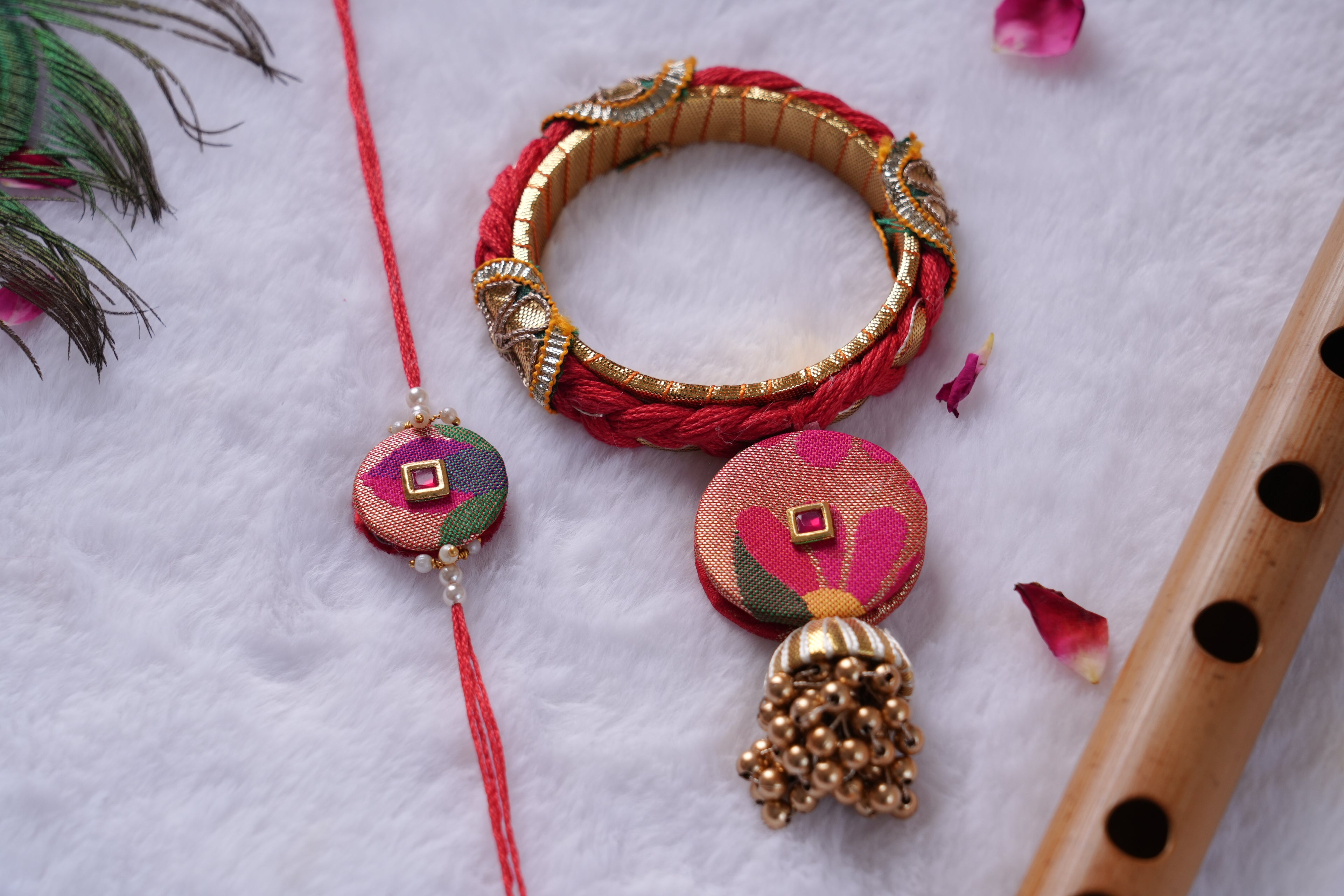 PAITHANI RAKHI SET