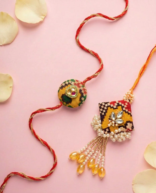 Pearl Patola Rakhi Set