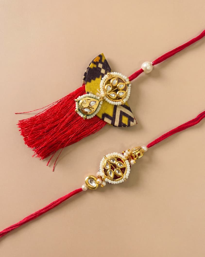 Kundan Patola Rakhi Set