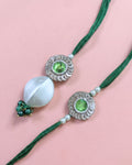 Emerald Stone Rakhi Set