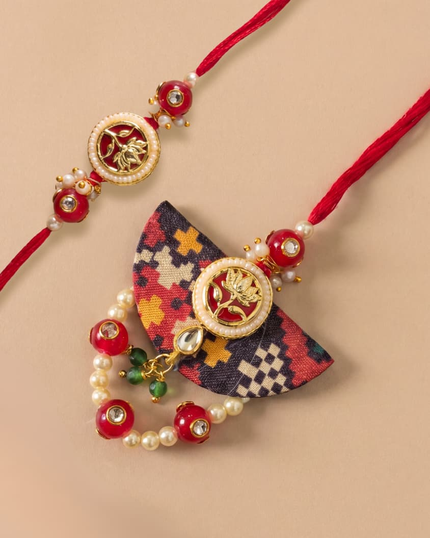 Emerald Patola Rakhi Set