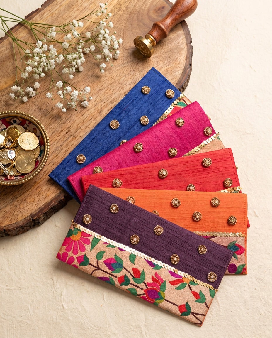 Paithani With Booti Envelopes (Pack of 4)