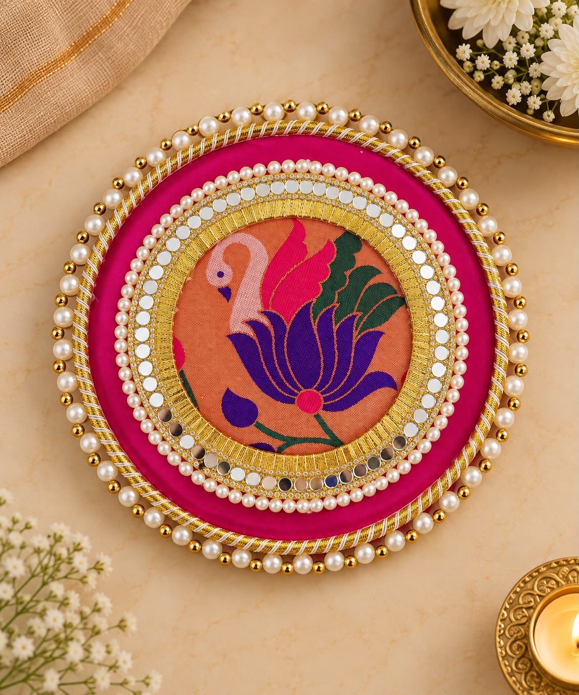 Paithani Heritage Rangoli Mat