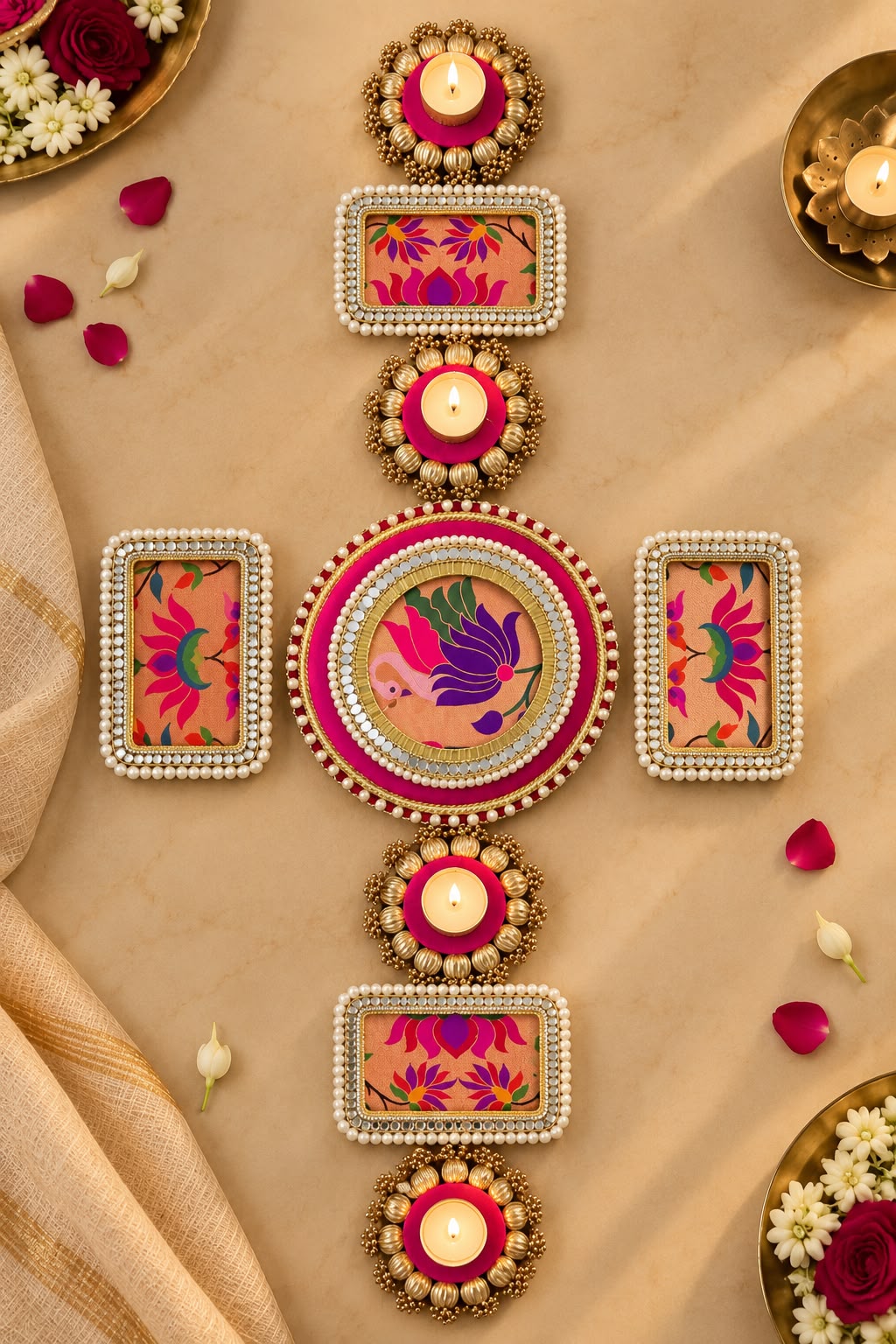 Paithani Heritage Rangoli Mat