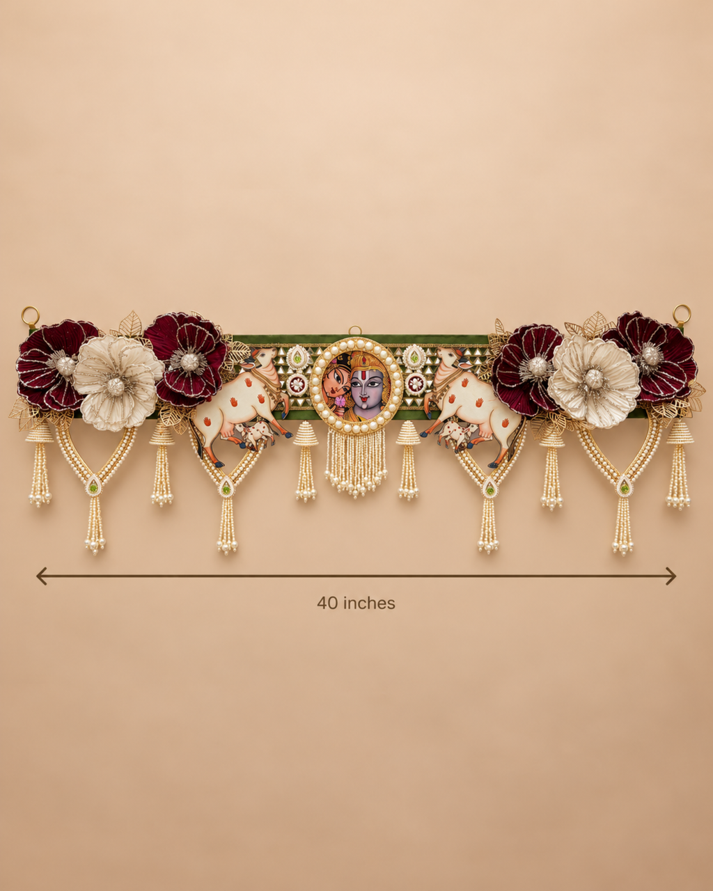 Krishna Themed floral bandanwar